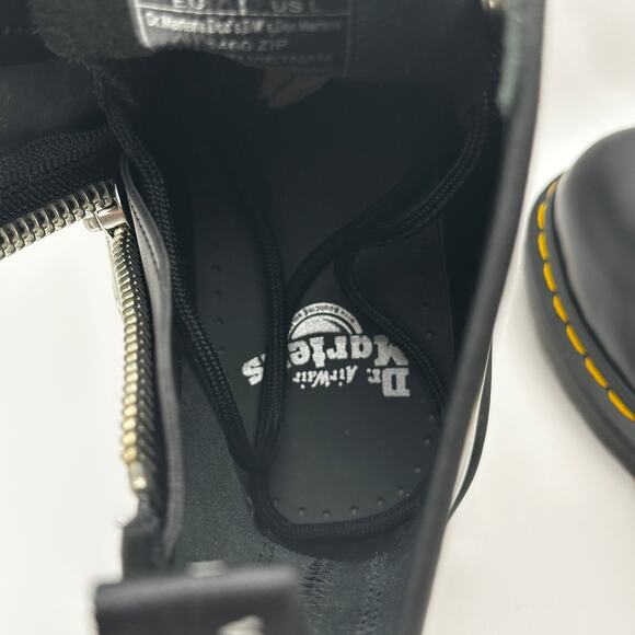 Dr. Doc Martens 1460 Zip Smooth Leather Lace-up Boots Black Size 8 Men’s New main image 8